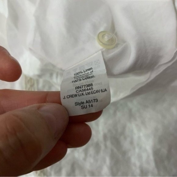Madewell Dress Medium White Linen Short Sleeve - Picture 5 of 8